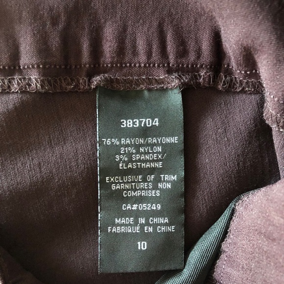 Dark Plum Straight Legged Stretch Pants - Picture 5 of 5